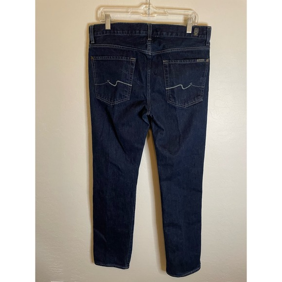 7 For All Mankind | Dark Wash "Slimmy" Full Length Denim Jean Size 32 - Picture 4 of 5